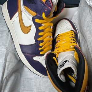 NWT Air Jordan 1 High OG Defiant LA to Chicago Court Purple/Black Sail